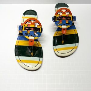 HTF Tory Burch Miller Balloon Stripe Sandals 8.5